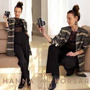 Hannah Kira Striped Open Cardigan